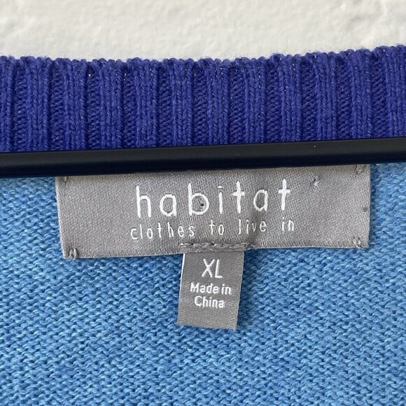 Habitat Clothes To Live Womens Geometric Colorblock Sweater Size XL Blue Cotton - Picture 3 of 16